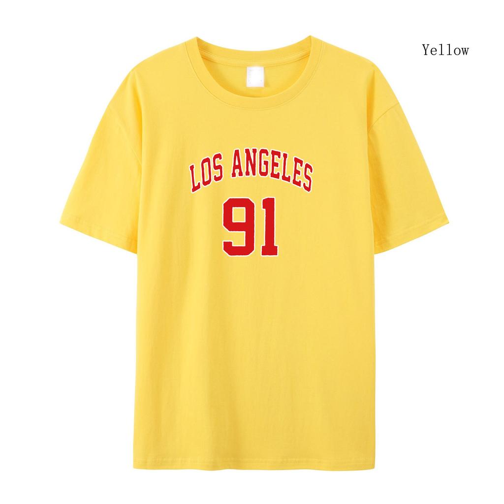 Women's T-Shirt Los Angeles 91 Usa City Letter Streetwear Summer Short sleeved T-shirt Oversize Short Sleeved T-shirt
