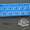 10pcs For Aluminum VCGT110308-AK H01 Silver Inserts Lathe Metalwork Tool Cutting