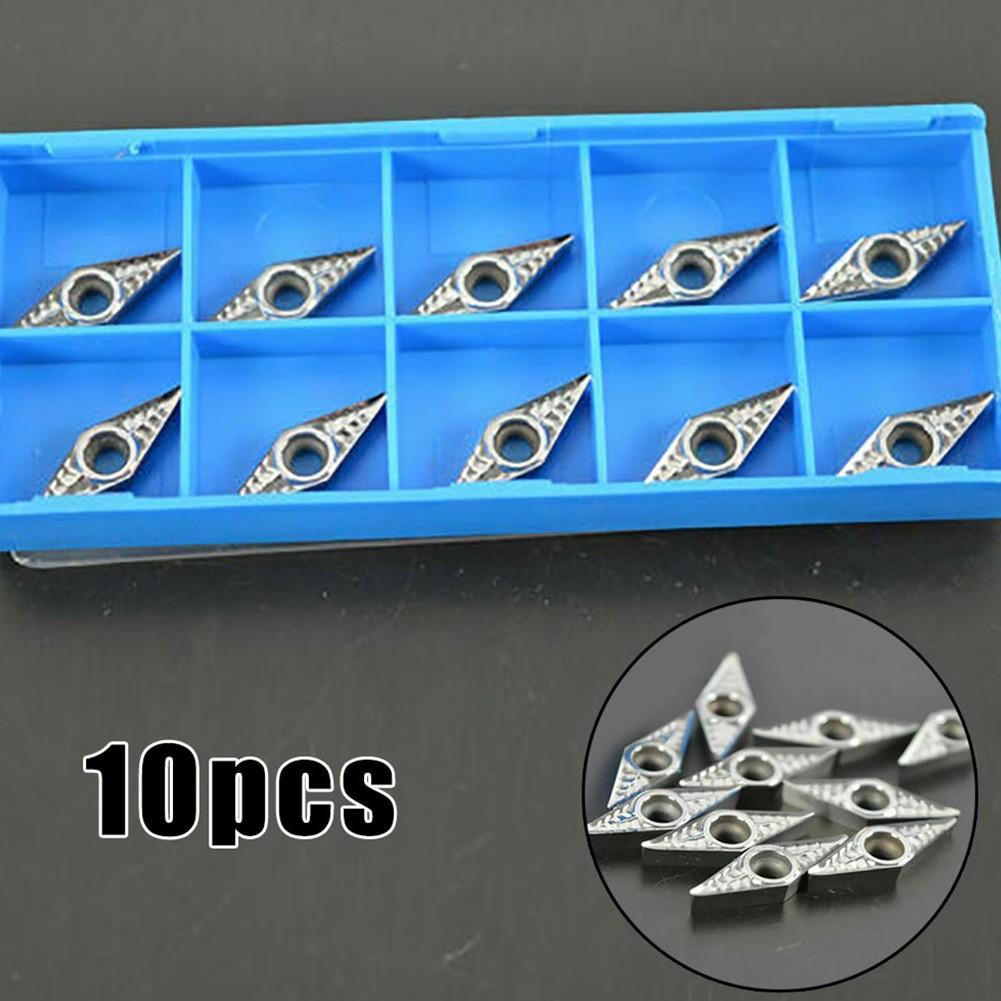 10pcs For Aluminum VCGT110308-AK H01 Silver Inserts Lathe Metalwork Tool Cutting
