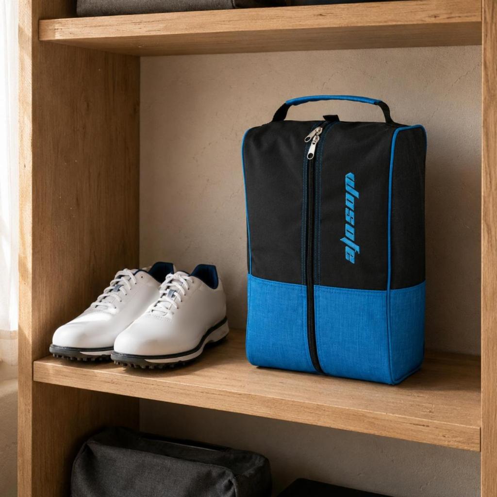 Golf Shoe Storage Bag Soft Sided Footwear Pouch Top Handle