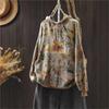 Vintage Print Drawstring Fashion Hooded Sweater Woman Winter Loose Long Sleeves Casual Sweater