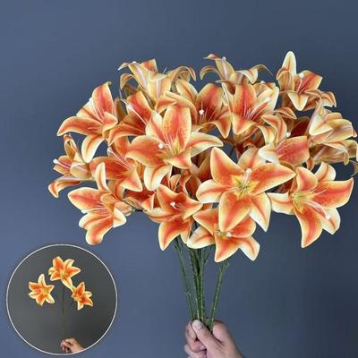 3 Teste Lillà Artificiali Fiori Finti Fai da Te Composizione Floreale Fiori Finti Plastica Realistica Fiori Artificiali Oggetti di Scena per Fotografia
