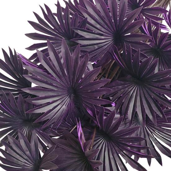 Purple Artificial Palm Tree Realistic Faux Palm Tropical Leaves Fake Palm Branches for Halloween Christmas Indoor Outdoor Decor