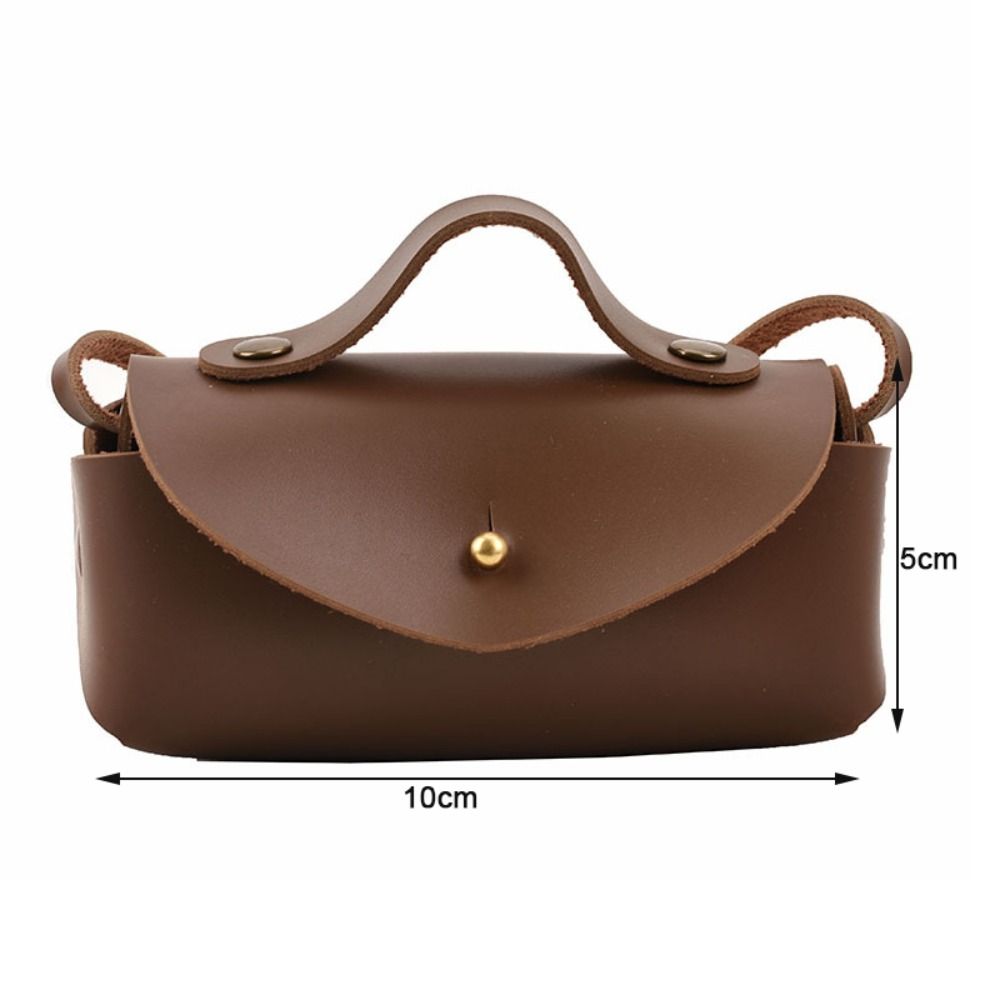 Retro PU Leather Mini Crossbody Bag Small Horizontal Coin Purse Solid Color Lipstick Bag