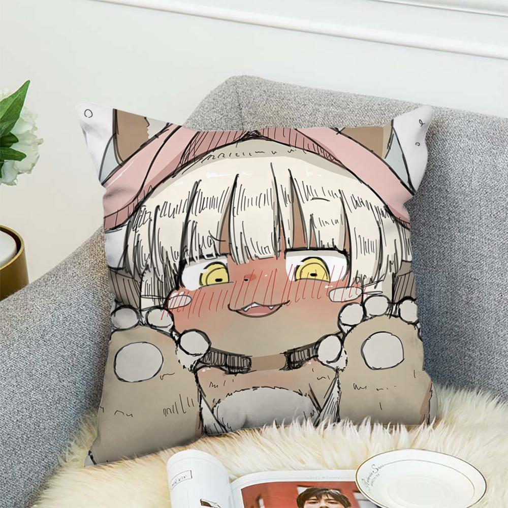 M-Made In Abyss Pillow Case For Car Sofa Decorative Home Double-sided Print Plush Square Throw Pillow Cushion Cover