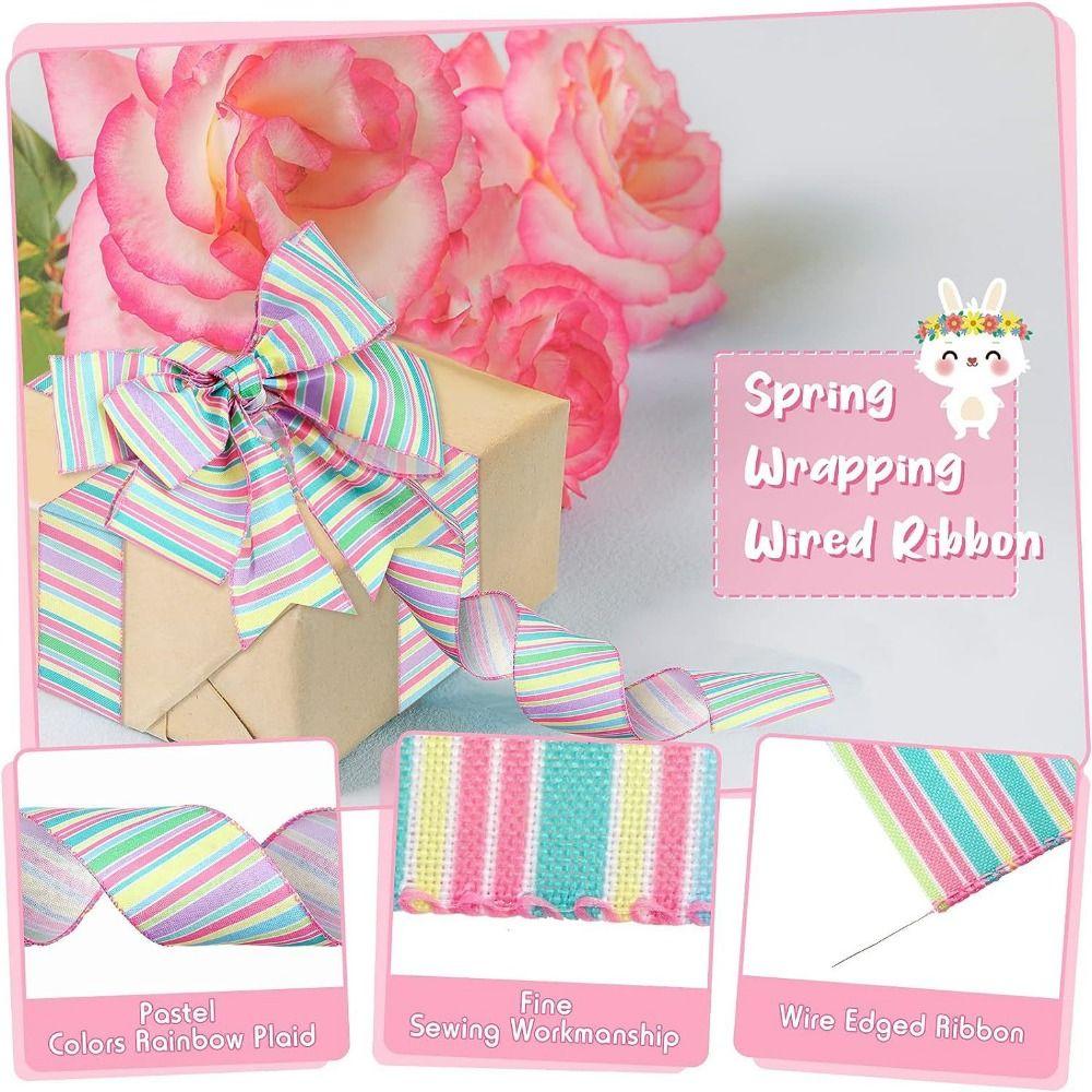 6.3cm 5 Yard Silk Ribbons Accesories DIY Bowknot Colorful Ribbons Flower Package Linen-like Decorative Webbing Wrapping Supplies