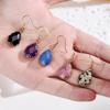 Cosmic Sailing Natural Amethyst Teardrop Earrings with Faceted Crystal Bezel-Set Design