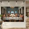 Arazzo da Parete L'Ultima Cena, Stampa Artistica Religiosa di Gesù e i Discepoli, Decorazione Classica Cristiana per la Casa, Soggiorno