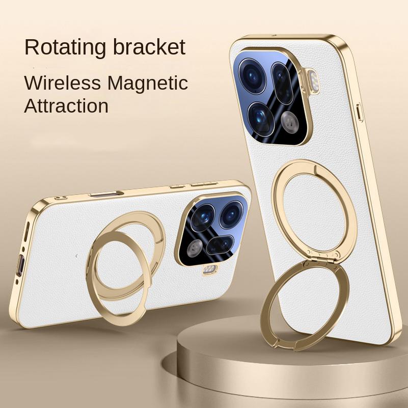 Drehbarer Metall-Magnet-Halter Halter Linsenfolie Schutz Hülle Für OPPO Find X9 Pro find x9 Schlanke Lederhülle