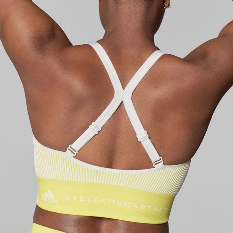 Adidas X Stella McCartney Samarbeid Bokstavlogo Trykk Lav Impakt Sports-BH Dame Undertøy Gul GL7581