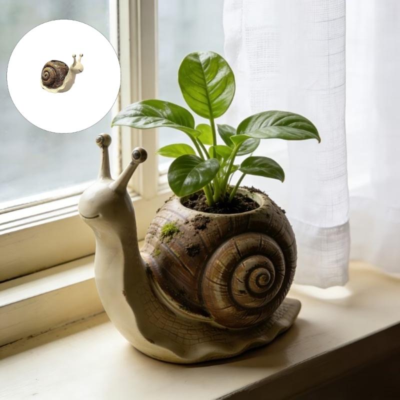 Cartoon Succulents Pots Snail Shape Succulents Planter Container Animal Planter Plant Pots Snail Flower Pot for Home Dec