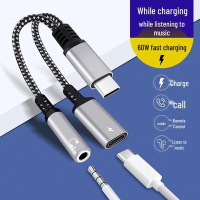 Typ-C Samsung 60W Dual-Funktions-Schnelllade- & Audio-Adapterkabel