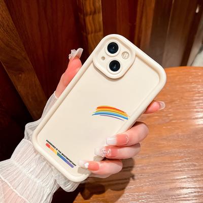 Fashion Graffiti Rainbow Phone Casing for Realme OPPO Reno VIVO Infinix Tecno Oneplus Full Cover Camera Shockproof Protection Rubber Soft Case Cover
