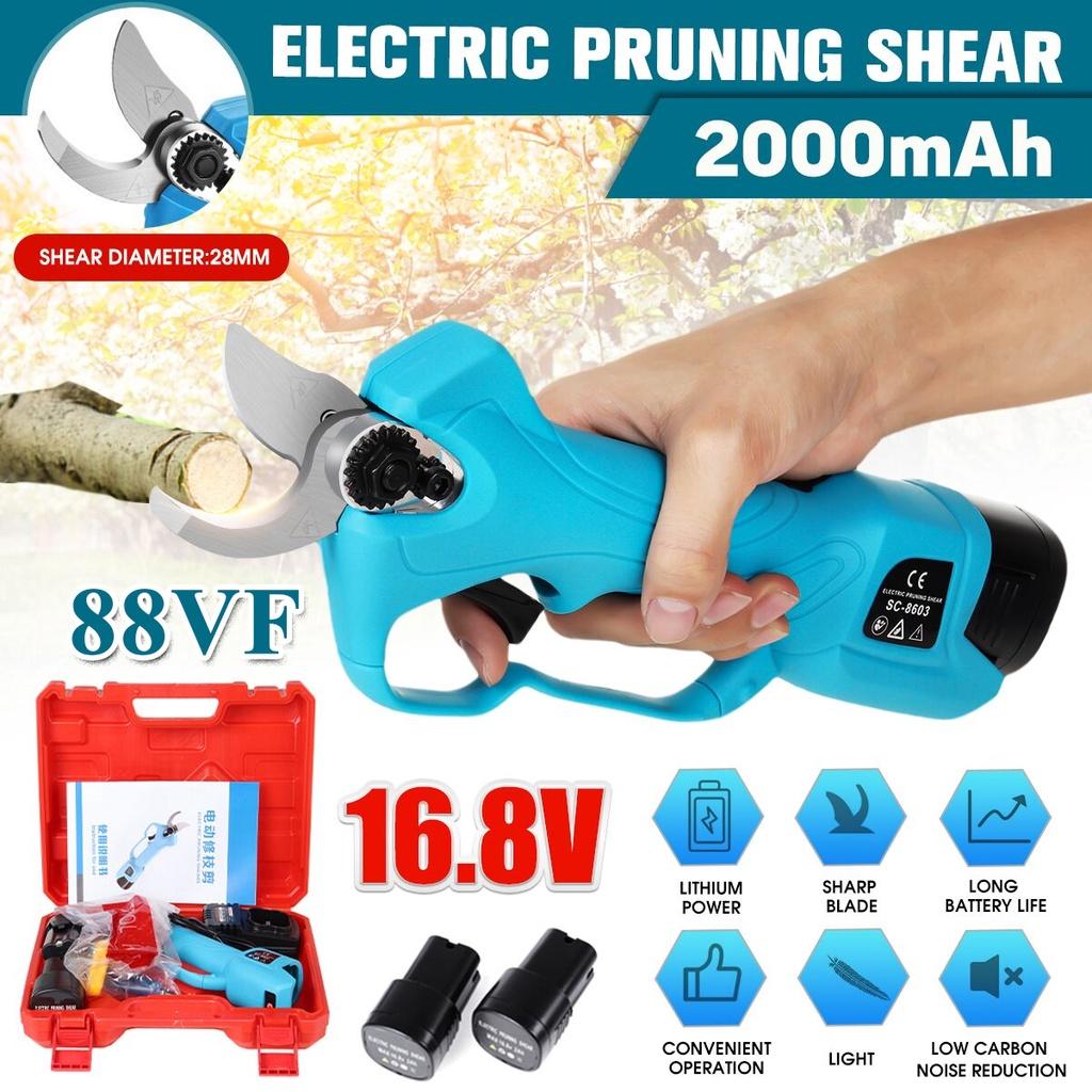 16.8V 88VF Cordless Pruner Electric Pruning Shear 2000mAh Lithium-ion Battery Efficient Fruit Tree Bonsai Pruning Branch Cutter