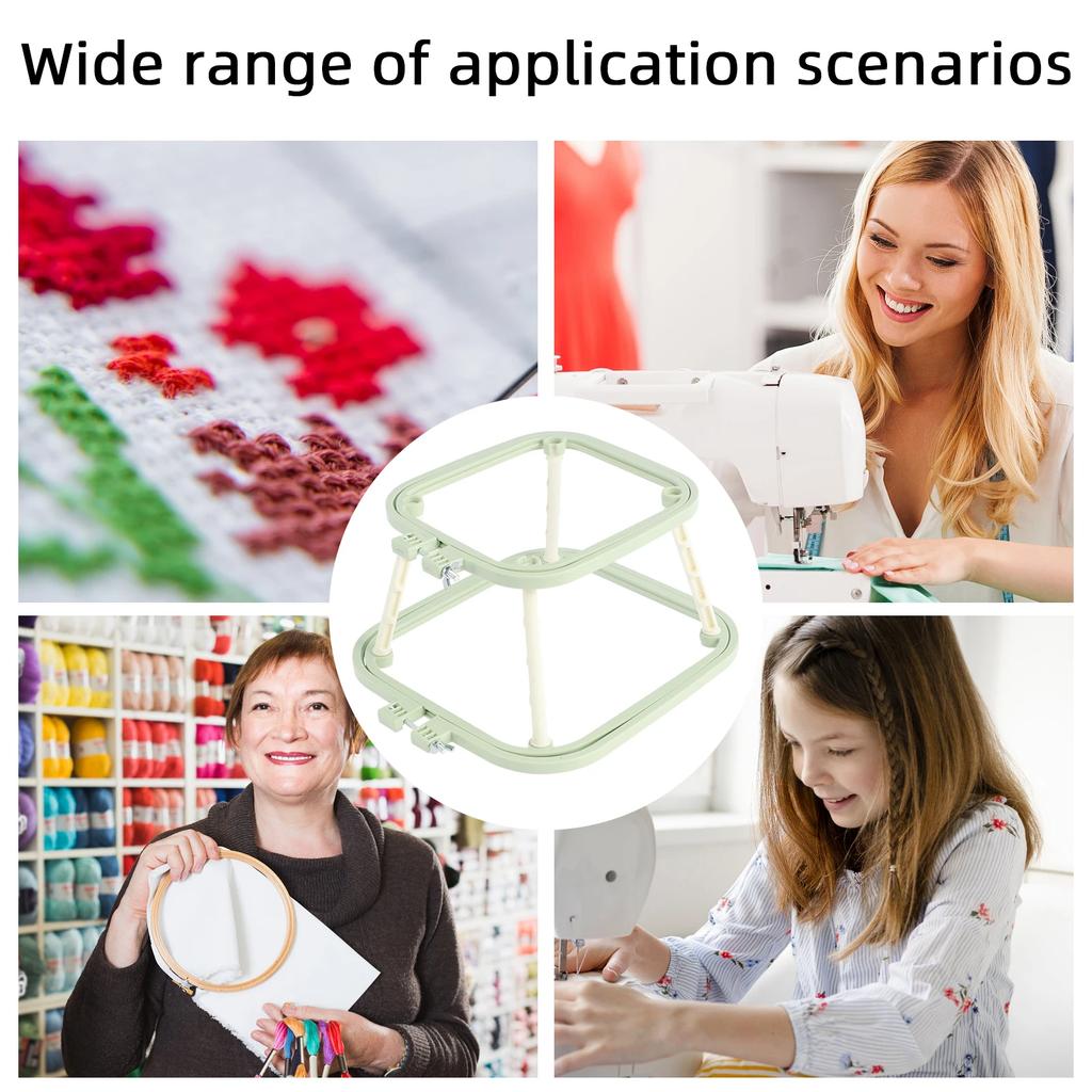Double Layer Embroidery Frame Stitch Hoop Stand Adjustable Integrated ABS Needlework Holder Tool for Desktop Stitch Hoop Stand