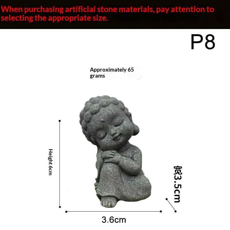 Chinese Style Buddha Statue Cute Little Monk Figurines Fish Tank Moss Landscaping Zen Oriental Aesthetic Garden Decoration