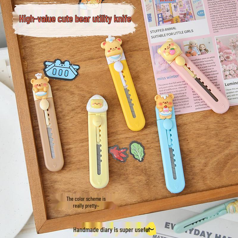 Cute Bear Cartoon Craft Knife: Paper Cutter for Students & Office, Small Knife for Handmade Projects & Box Openers