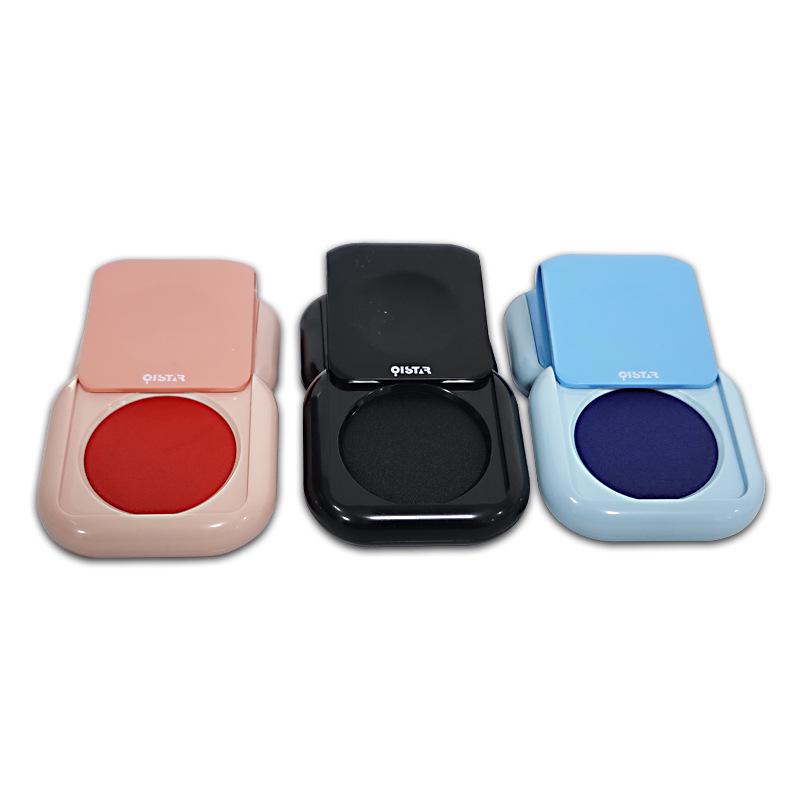 Qixing Portable Fingerprint Ink Pad - Red, Blue, Black for Office Use and Diary Stamps