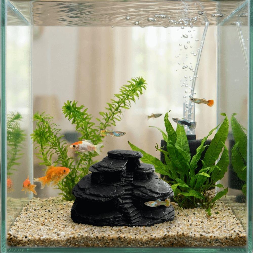 Realistic Texture Fish Tank Rockery Ornaments 3D Printing Fish Hiding Cave  Fish Tank Decoration