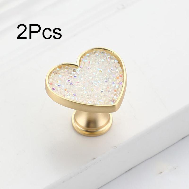 2 ks úchytky zásuvky Originalita Bez vrtání Kreslený S diamantem Moderní úchytka zásuvky Tvar srdce Kovová základna