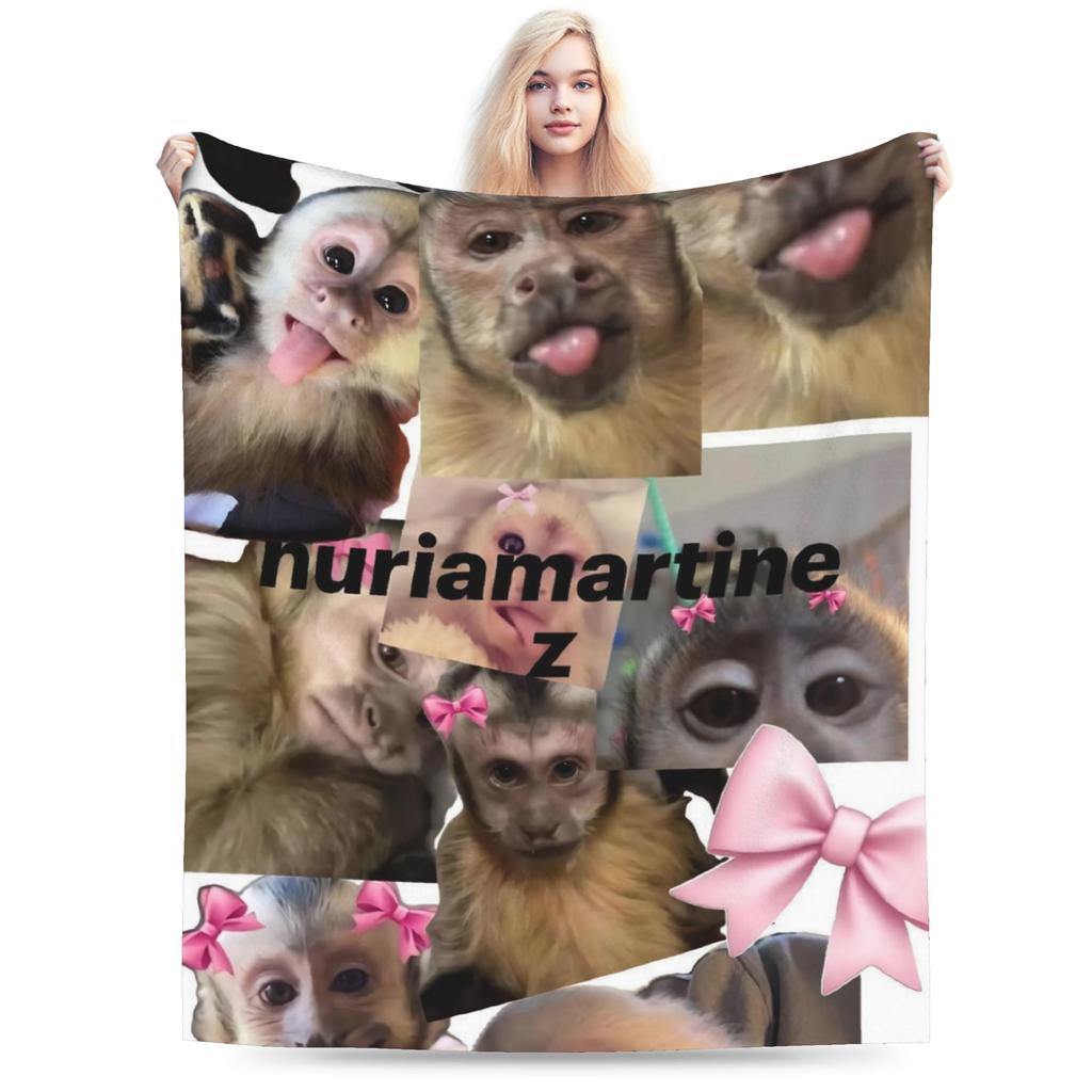 Funny Monkey Cartoon Gift Blanket For Men Women Super Soft Warm  Throw Blankets for Sofa 50x60 Inches Multi-size