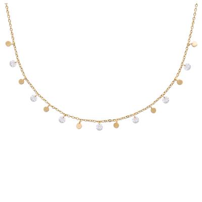 [R5746] - Gold-Plated Necklace 'Sissi' White Gold - 4 Mm