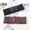 Corset Waist Belt for Women Lace Up Tied Waspie Elastic Wide Belt for Dresses Halloween Pirate Costume Accessory