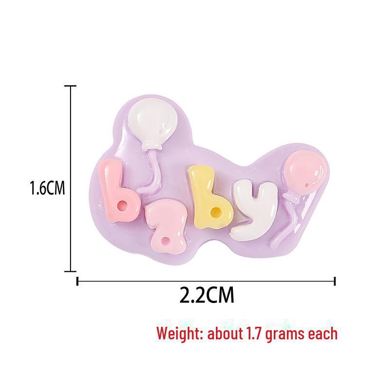 Colorful Bright Surface Baby Letter Cloud DIY Cream Glue Phone Case, Resin Accessories, Handmade Hairpin, and Hair Rope Material.