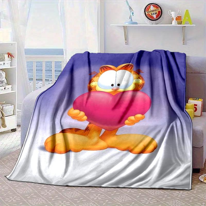 Garfi cat Valentine Heart Blanket Flannel Blanket for bed, sofa, Camping, Hiking, Picnic Essentials, gift for family Fan gifts