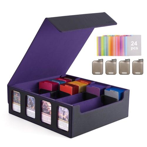 Deck Case, Trading Card Case, Storage Box, Holds 3000+ Cards, with Window, Display Slots, Dividers, and Card Stoppers, Compatible with Yu-Gi-Oh!, MTG,