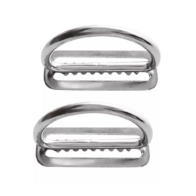 2Pcs Diving D Rings Belt Buckles Stainless Steel Weight Belt Stoppers Serrated Scubas Diving Weight Belt Retainer 1