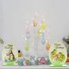 3 Sets Wood Ornaments Multicolor Easter Decorations Banner Accessories Cartoons Handy Installation Table Decor for Home Use