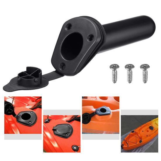 Flush Mount Fishing Boat Rod Holder Bracket Stand with Cap Cover for Kayak