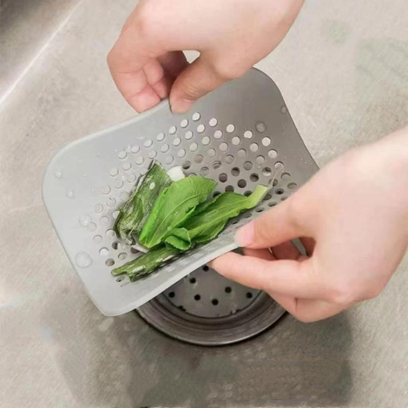 3Pcs Drain Hair Catcher Filter Anti Blocking Sink Strainer Silicone Cover For Kitchen Bathroom Bathtub Shower