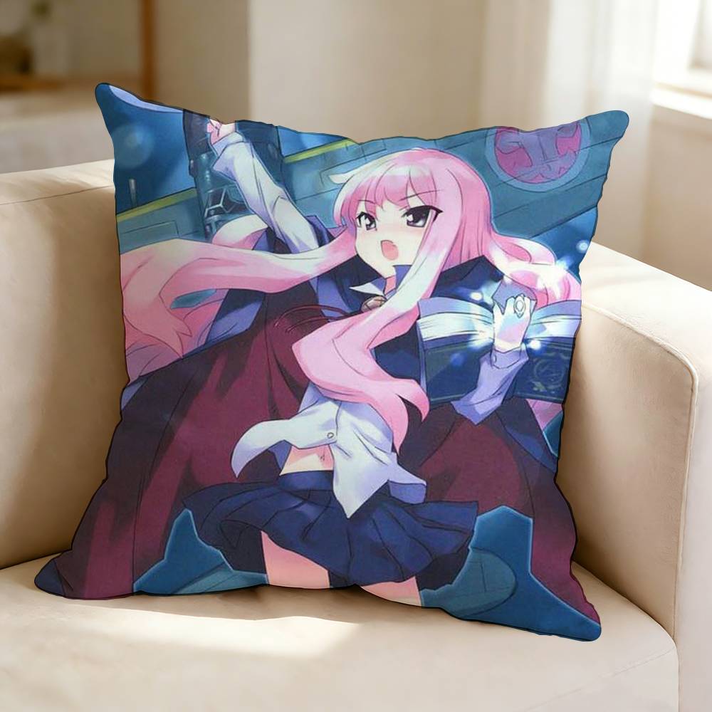 ZZero No Tsukaima Cute Girl LLouise Square DoubleSided Printed Pillow Case Bedroom Bedside Pillow Sofa Cushion Cover