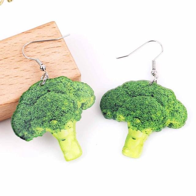 Trendy Funny Fruit Vegetables Acrylic Women's Drop Earrings Cute Strawberry Watermelon Lemon Cherry Dangle Earring Party Jewelry