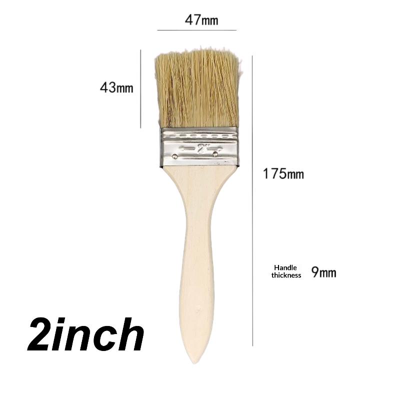 10Pcs Pig Mane Brushes Long Handle Bristle Tools for Plastering and Painting Art Handicraft Workshop Use