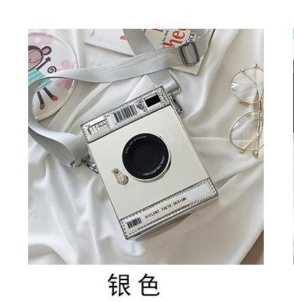 

Camera Shape Shoulder Bag Women Box Shape Crossbody Bag Wide Shoulder Belt Fashion Handbag For Ladies Black and Laser Color2023