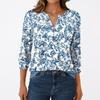 Women's Fashion Casual 3/4 Sleeve T-Shirt Prints V-Neck Button Top