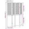 VidaXL Room Divider 4 Panels, Room Separator, Privacy Screen, Living Room Bedroom Screen, White Wood 358723