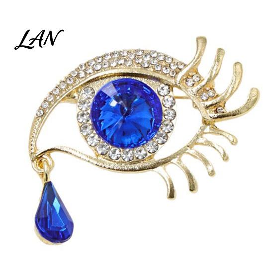 Non-fading Eye Pin Bling Rhinestone Eyes Brooch Pin, Tear of Angel Lapel for Women, Sweater Cardigan Coat Suit Decoration Jewelry Accessories