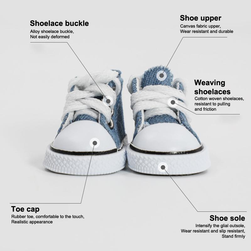 1Pc Cotton Doll Shoes Simple Sports Canvas Shoes Doll Shoes Labubu Accessories