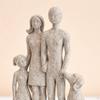 Paar und Hund Skulptur Statue Sammlung Moderne Familienfiguren Heimdeko für Bücherregal Geschenk