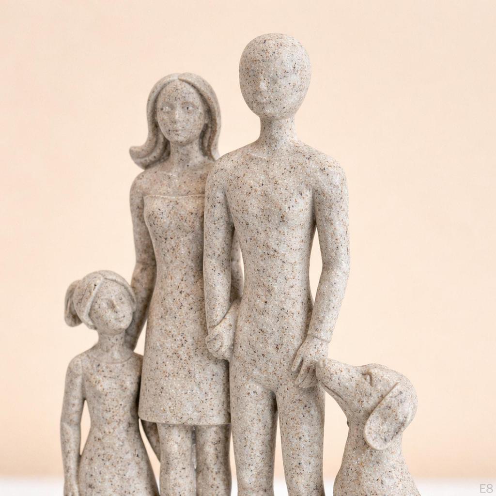 Paar und Hund Skulptur Statue Sammlung Moderne Familienfiguren Heimdeko für Bücherregal Geschenk