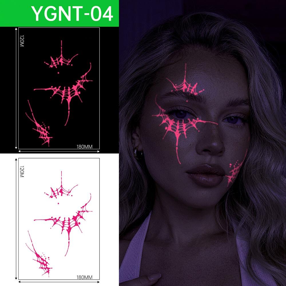 Tricolor Halloween Temporary Tattoos Luminous Waterproof Tattoos Face Tattoos  Halloween Supplies