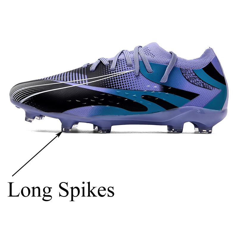 New Mens Soccer Shoes Boys Adults Futsal Sports Football Boots Grass Cleats Indoor Outdoor Ultralight Long Spikes Turf FG/TF