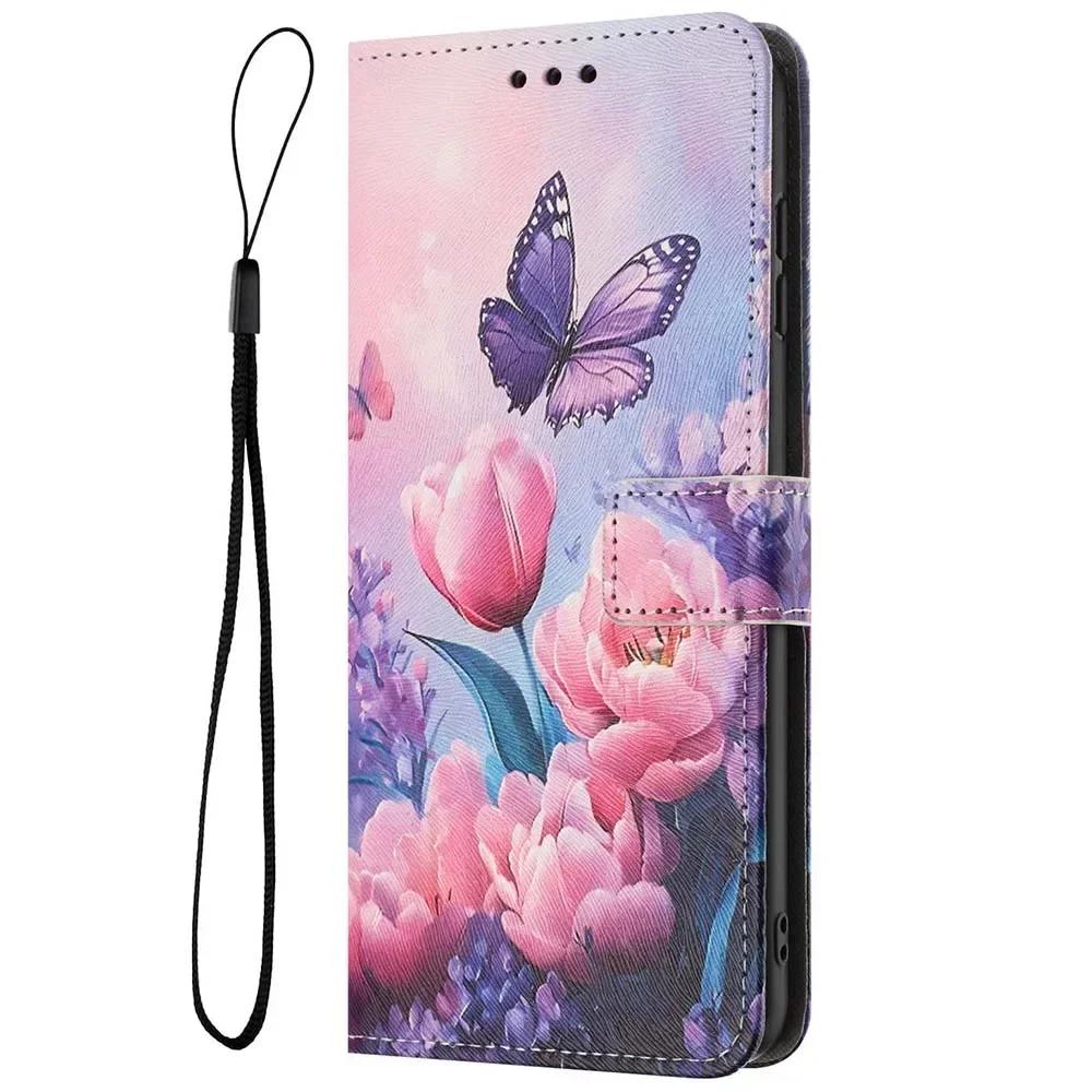 Wallet Flip Case For OPPO Reno 13 13F 12 12F 11 A5 Pro Realme 14 Pro C75 C67 C65 C63 C61 Note 60 Leather Phone Cover Card Holder