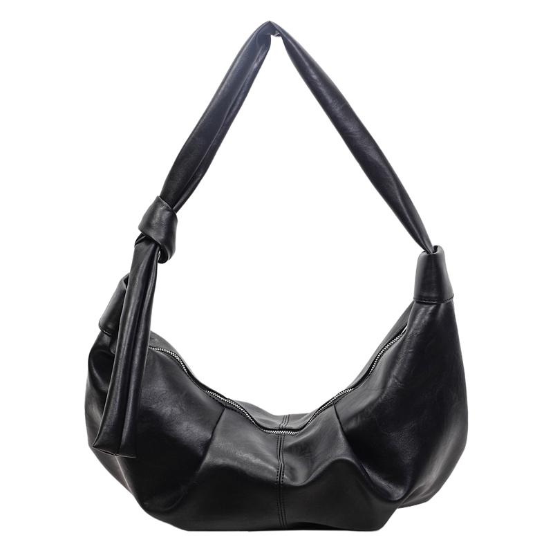 Vintage Soft PU Leather Shoulder Bag Women Large Capacity Crescent Hobo Bag Wide Strap Sling Bag for Work Travel and Casual Outings