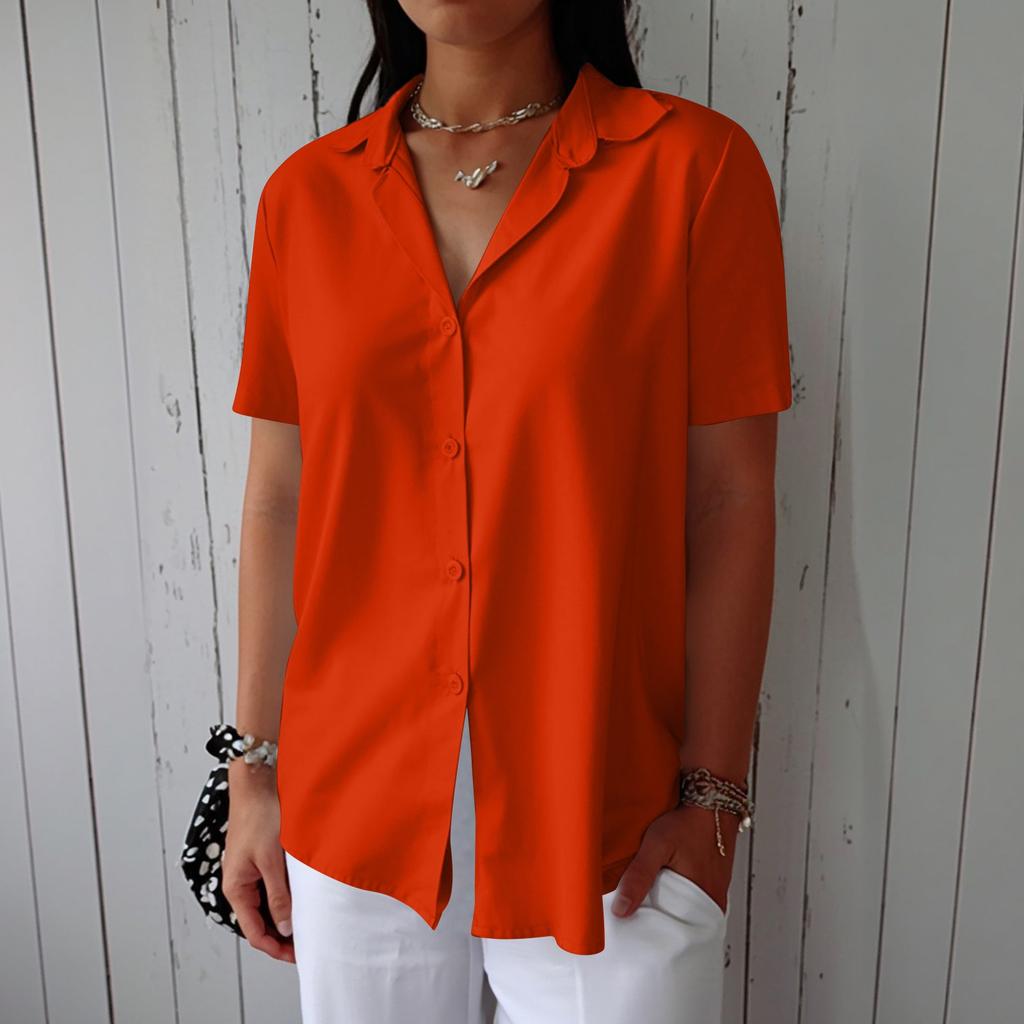 Fashion Womens Chiffon Solid T-Shirt Ladies Plain Short Sleeve Blouse Top