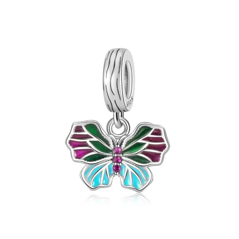 New 925 Silver Spring Collection Butterfly Peacock Dragonfly Dangle Charms for Women DIY Jewelry Gifts